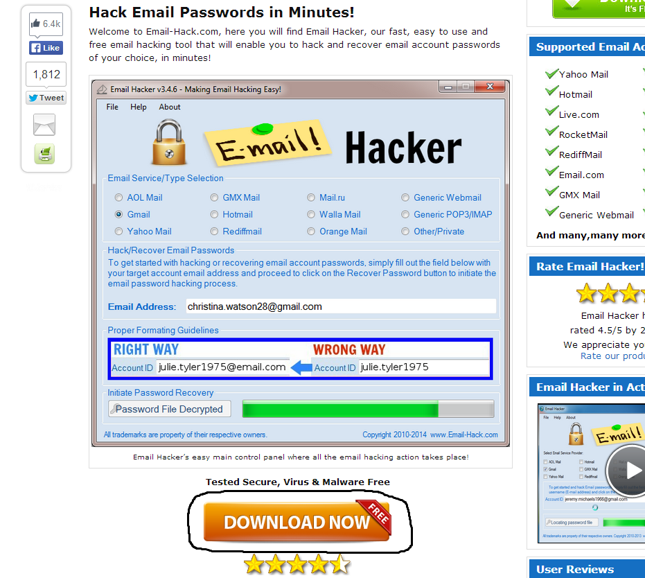 download programs to hack hotmail account